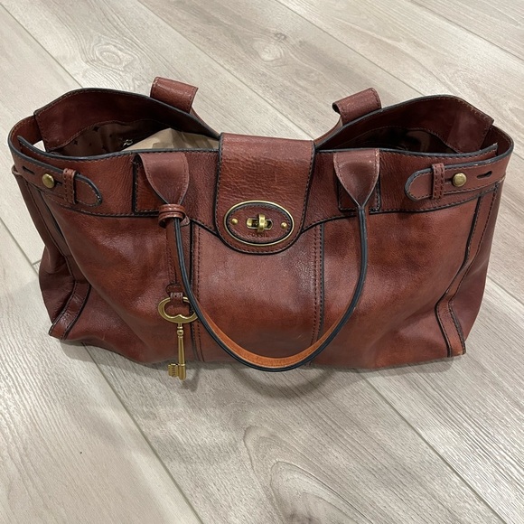 Fossil Handbags - Fossil 1954 Vintage Reissue Brown Leather Weekender Bag
